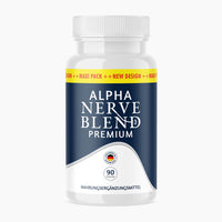 Thumbnail for Alpha Nerve Blend Premium als weiße Dose mit blauem Etikett und sichtbarer Angabe von 90 Kapseln