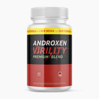 Thumbnail for Androxen Virility Premium Blend Dose mit 60 Kapseln, rot-schwarzem Etikett und gelbem Streifen