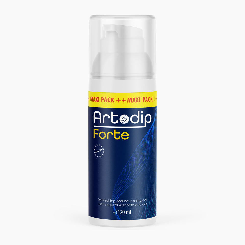 Dose mit Pumpspender und blauer Beschriftung Artodip Forte, 120 ml