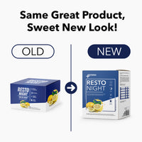 Thumbnail for RESTO NIGHT Verpackung alt und neu im Vergleich mit Beschriftung Gleiche Qualität im neuen Look