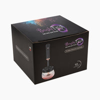 Thumbnail for Brushy Twist Produktbox in Schwarz mit buntem Farbeffekt, Gerätemotiv und Schrift Portable Electronic Automatic