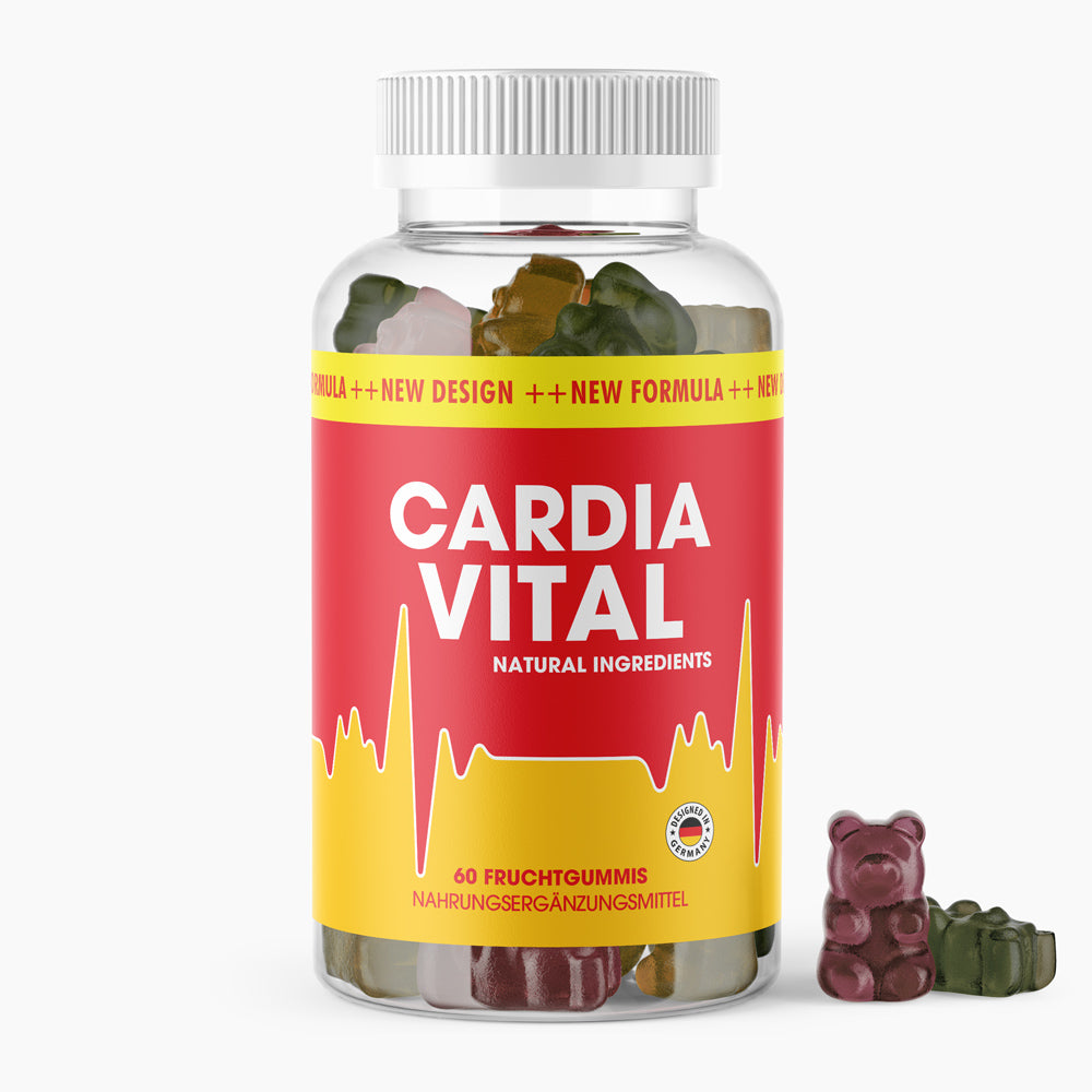Cardia Vital Nahrungsergänzung, 60 Fruchtgummis in transparenter Kunststoffdose
