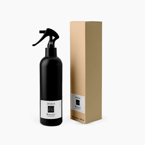 Raumspray DEQOA Romance, 250 ml Duftspray mit Sprühkopf und Verpackung