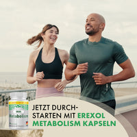 Thumbnail for Zwei joggende Personen, EREXOL Metabolism und Text „Jetzt durchstarten mit EREXOL“