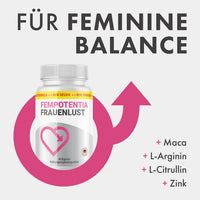 Thumbnail for FemPotentia Frauenlust Dose mit 60 Kapseln, großem Text Für feminine Balance und Pfeilsymbol