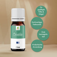 Thumbnail for Braune Orvelie Flasche mit grünem Etikett, 10 ml und grünen Textkreisen