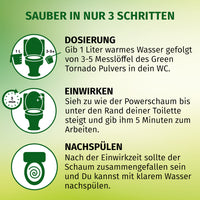 Thumbnail for Anleitung Sauber in nur 3 Schritten Dosierung Einwirken Nachspülen mit WC Symbolen