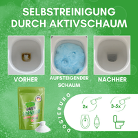 Thumbnail for Vorher Nachher Vergleich WC mit aufsteigendem Schaum und Green Tornado Active Power