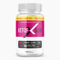 Thumbnail for Weiße Kunststoffdose mit pinkem Etikett, Aufschrift KETOFX SLIM und 90 Kapseln