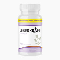 Thumbnail for Weiße Dose Leberkraft Komplex mit lila Etikett, New-Formula-Band und Angabe von 60 Kapseln sichtbar