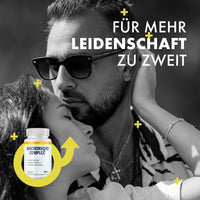Thumbnail for Paar in Umarmung, MachoMacho Complex Dose und Text im Bild
