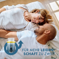 Thumbnail for Grafik mit liegendem Paar, Max Vigor Peak Man Dose und Schrift Für mehr Leidenschaft zu zweit