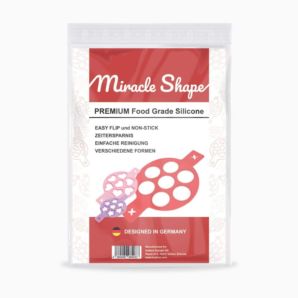 MiracleShape Silikonformen (3 St.) - Perfekt für Pfannkuchen, Eier, Omeletts, Röstis und vieles mehr - ApoNatura