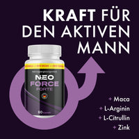 Thumbnail for Dose NEO FORCE FORTE unter dem Text Kraft für den aktiven Mann mit Maca, L-Arginin und L-Citrullin