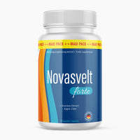 Thumbnail for Dose Novasvelt forte mit blauem Etikett, farbigen Streifen und Hinweis unten auf 90 Kapseln
