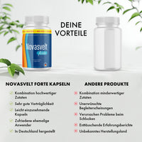 Thumbnail for Vergleich von Novasvelt forte Kapseln Dose und neutraler Dose mit Bewertungslisten und Symbolen