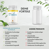 Thumbnail for Weiße Premium Ketonova Dose wird weißer Dose mit Vorteilen und Nachteilen gegenübergestellt