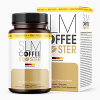 Thumbnail for Dose und Verpackung des Nahrungsergänzungsmittels Slm Coffee Booster mit 90 Kapseln auf hellem Hintergrund