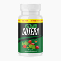 Thumbnail for Premium Gutera Nahrungsergänzungsmittel mit 90 Kapseln in weißer Dose mit grünem Etikett im Bild