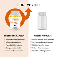 Thumbnail for Werbegrafik vergleicht Prostaone Kapseln mit anderen Produkten und hebt eigene Vorteile hervor