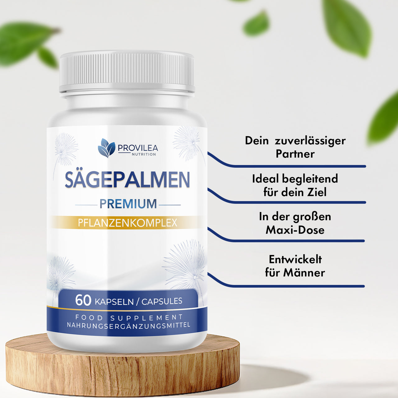 Dose Provillea Nutrition Sägepalmen Premium Pflanzenkomplex mit 60 Kapseln Nahrungsergänzung