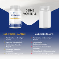 Thumbnail for Grafik Vergleich Provilea Sägepalmen Kapseln mit Vorteilen und Gegenüberstellung anderer Produkte