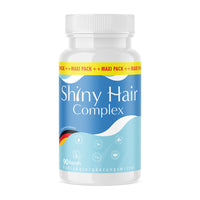 Thumbnail for Weiße Kunststoffdose mit blauem Etikett Shiny Hair Complex 90 Kapseln