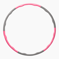 Thumbnail for Pink-grauer Hula-Hoop-Reifen in vollständiger Kreisform vor weißem Hintergrund