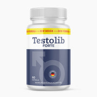 Thumbnail for Weiße Dose Testolib Forte Nahrungsergänzungsmittel mit blauem Etikett und insgesamt 60 Kapseln