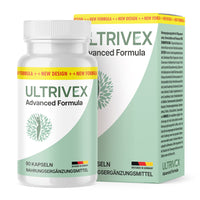 Thumbnail for Nahrungsergänzungsmittel Ultrivex Advanced Formula in weißer Dose mit hellgrüner Verpackung und 90 Kapseln