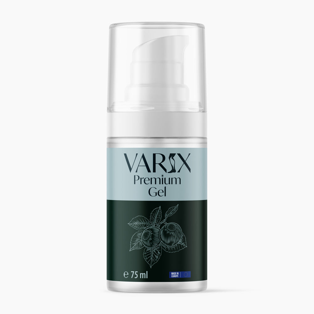 Pumpspender Varix Premium Gel mit transparenter Schutzkappe und Angabe von 75 ml auf dem Etikett